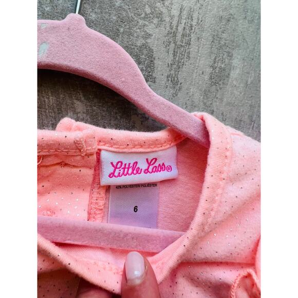 LITTLE LASS Girls 2 Piece Outfit Set Overalls Shortalls Designer Floral Denim 6 - Picture 4 of 7